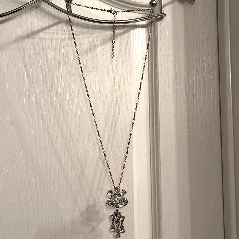Long gold pendant necklace